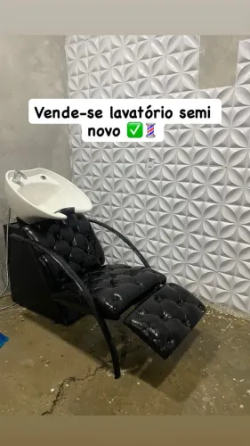 Lavatório barbearia de couro 