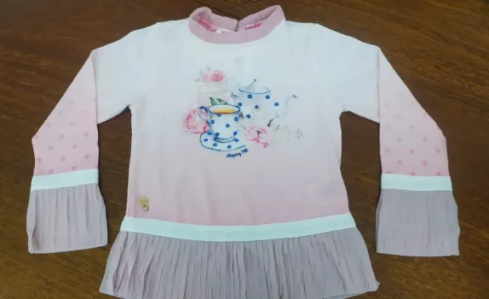 Blusa Infantil Manga Longa Tea - Tamanho 6 Anos