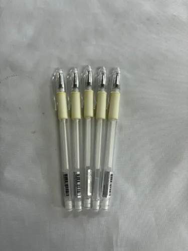 Kit caneta Gel escrita Branca c/ 5 unid