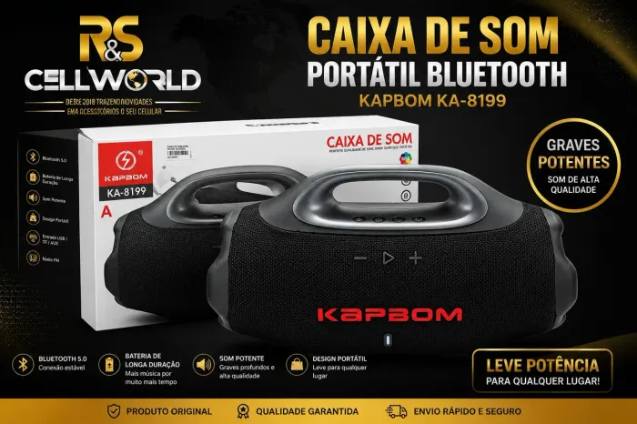 Caixa de Som Bluetooth Kapbom.