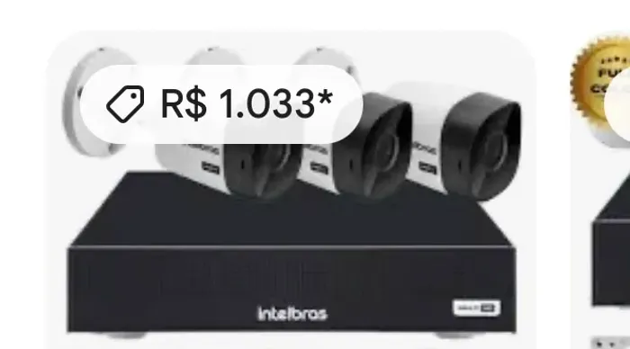 Kit 3 câmeras + HD intelbras