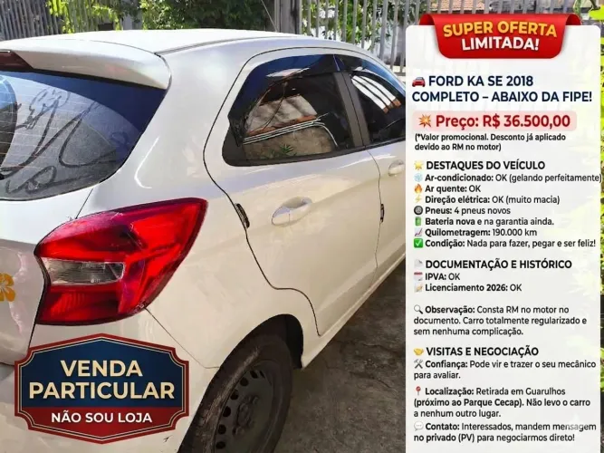 Ford KA 1.0 Se/se Plus Tivct Flex 5P 2018