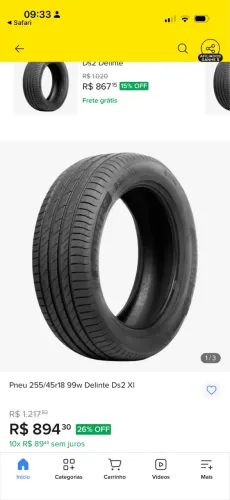 Pneu delinte 255/45 R18