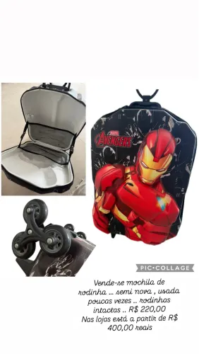 Mochila de carrinho homem de ferro