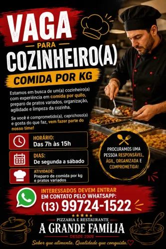 Cozinheiro comida por kg