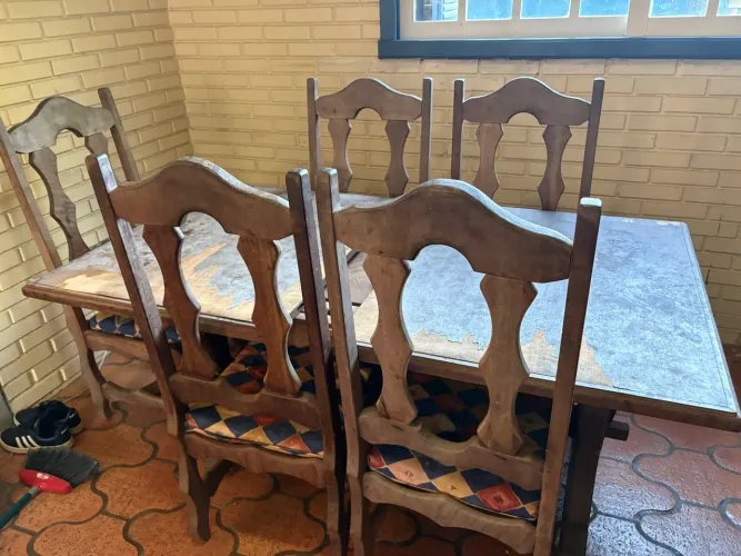 Mesa Jantar Antiga Rústica maciça 200x85
