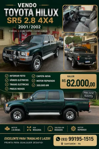 Toyota Hilux CD SR5 4X4 2.8 Diesel 2001