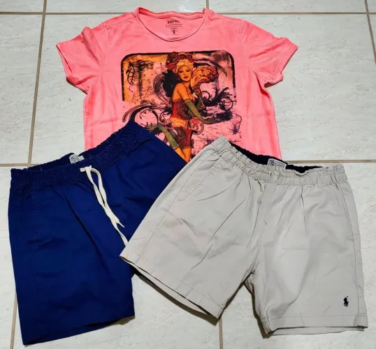 Kit Dois shorts POLO RALPH LAUREN e Blusa BIOTWO (3 peças)