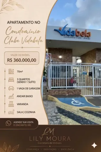Apartamento à venda no VIDA BELA CONDOMÍNIO CLUBE, MARIVAN, Aracaju, SE