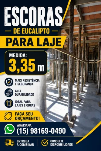 Pontalete de Eucalipto para escora 