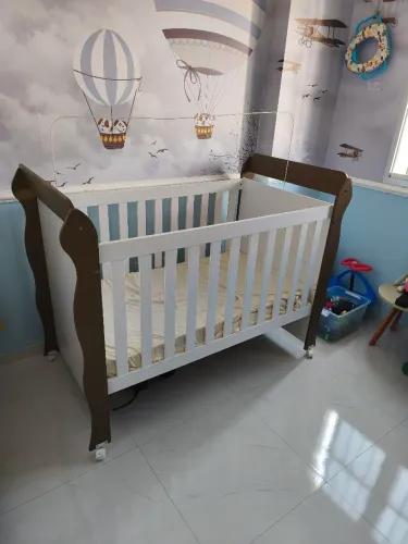 Berço Mini Cama com Colchão Mirelle Carolina Baby