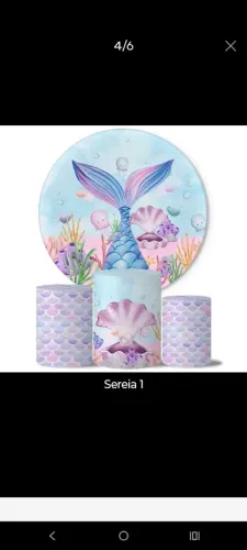 Kit Festa Sereia + 1 Painel de Brinde