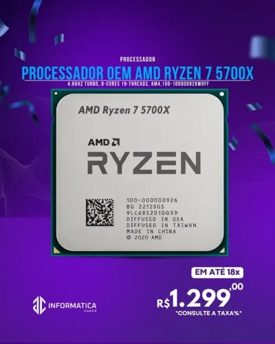  PROCESSADOR OEM AMD RYZEN 7 5700X