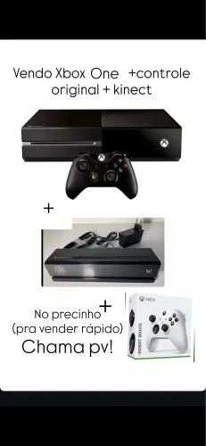 Xbox one + controle original + controle adicional + kinect