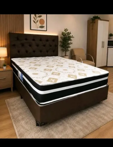 PROMOÇÃO CAMA BOX CASAL + COLCHÃO DE MOLAS + CABECEIRA DE BRINDE 