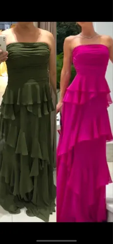 Vestido madrinha verde oliva G
