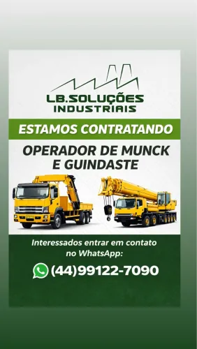 Contrata-se Operador de Munck e Guindaste