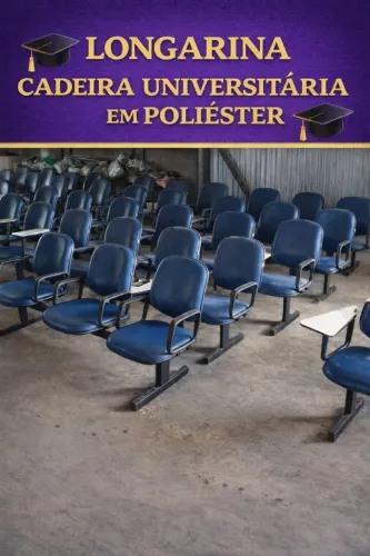 Longarina universitária 3 cadeiras em poliéster Metalfranca em ótimo estado 