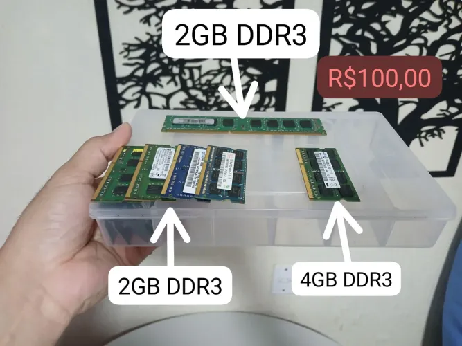 Memórias DDR3 de Notebook e Desktop, todas por R$100 reais