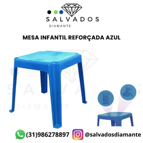 Mesa infantil reforçada Azul - NOVA 