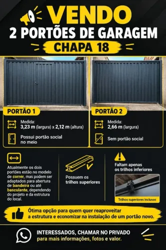 Vendo portão de garagem