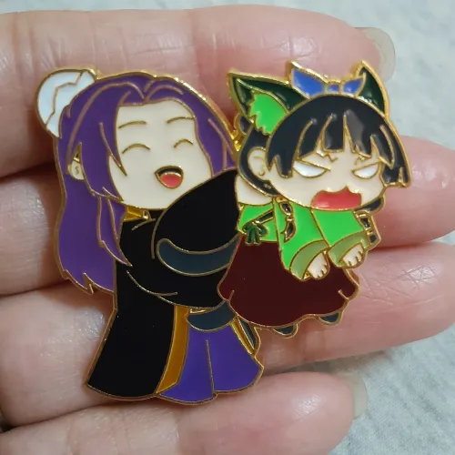 Broche / Pin Diários de uma Apotecária Jinshi e Maomao Gatinho The Apothecary Diaries