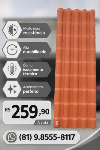 TELHA PVC COLONIAL 5,28M X 0,86CM / 2MM