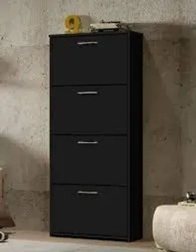 Armário Sapateira Carol 4Pts Preto J A Moveis - Entrega Rápida! 