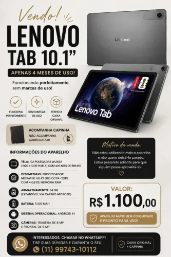 Vende-se tablet Lenovo tab 10.1