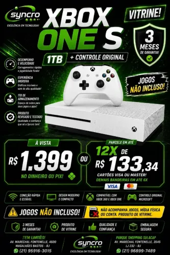 XBOX one S, (SEMI NOVO) revisado e com garantia com a nossa loja