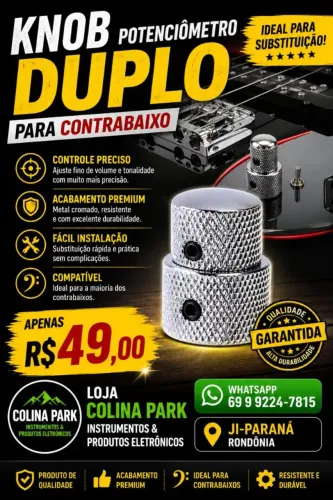 Knob Duplo Potenciômetro Contrabaixo 