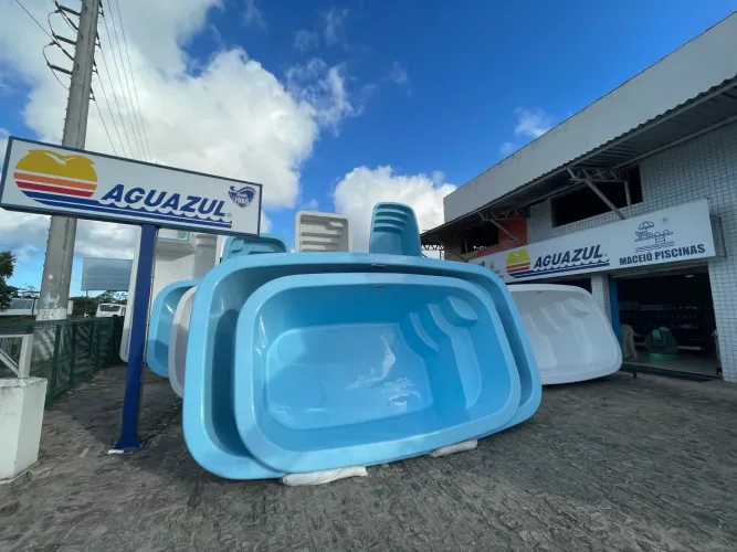 Piscina 4,00x2,40 Azul ou Branco completa