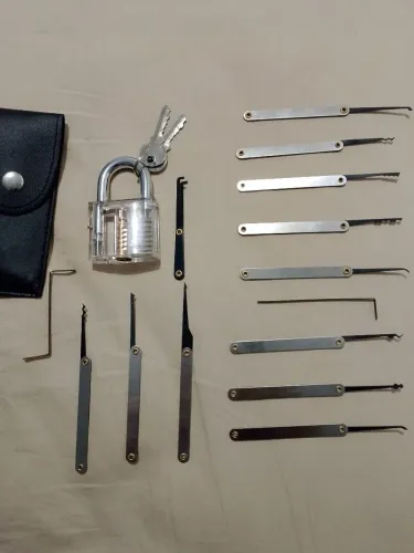 Kit para abrir cadeado, talheres de acampamento