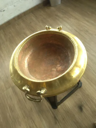 Centro de mesa ou fruteira grande de bronze e cobre 40 cm perfeito p decoração ou 