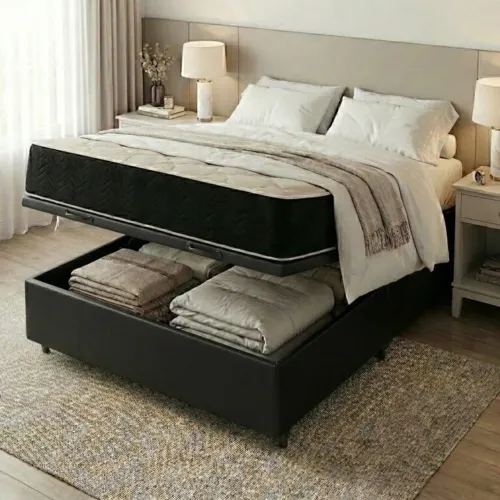 Colchão Casal D45 Premium + Base Box Baú - Entrega Rápida