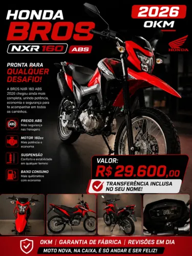 Honda Bros 160 ABS 0km, valor $29.600,00 estamos abertos a propostas.