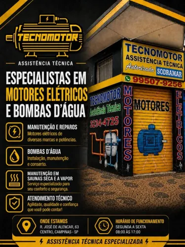 Enrolamento de motores elétricos, conserto e instalação de sauna