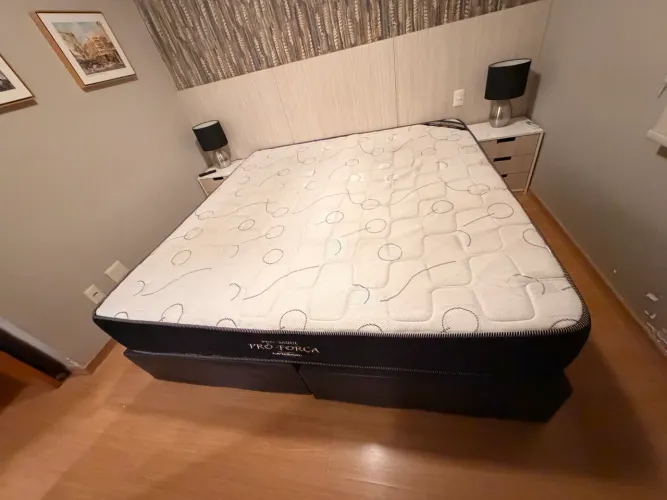 Cama box king size com colchão