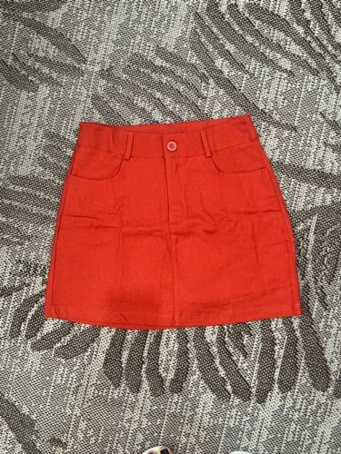 Short saía de linho
