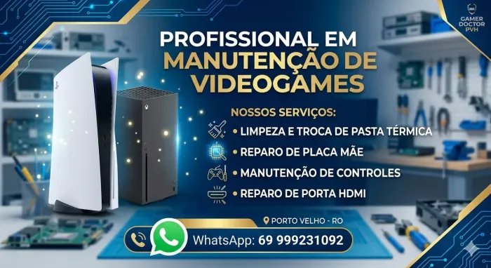 CONSERTO ESPECIALIZADO EM VIDEOGAMES PS4 PS5 XBOX NINTENDO