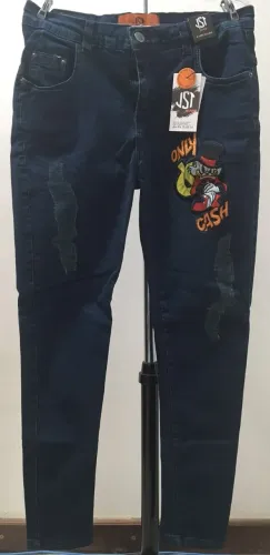 Calça Jeans Masculina Premium Blue Bordado - JST Jeans - Tamanho 44 - NOVA