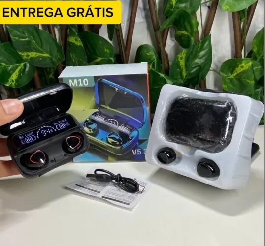 Fone Bluetooth M10 V5.3 - Sem Fio com Estojo - ENTREGA GRÁTIS