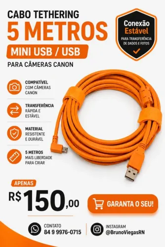 Cabo Tethering 5 metrols mini USB / USB