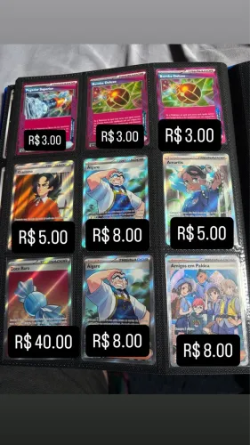 Combo de cartas Pokémon Treinador apoiador e item