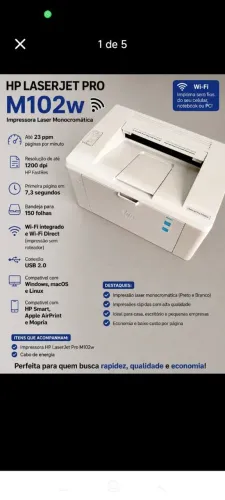 Impressora HP LaserJet Pro M102w