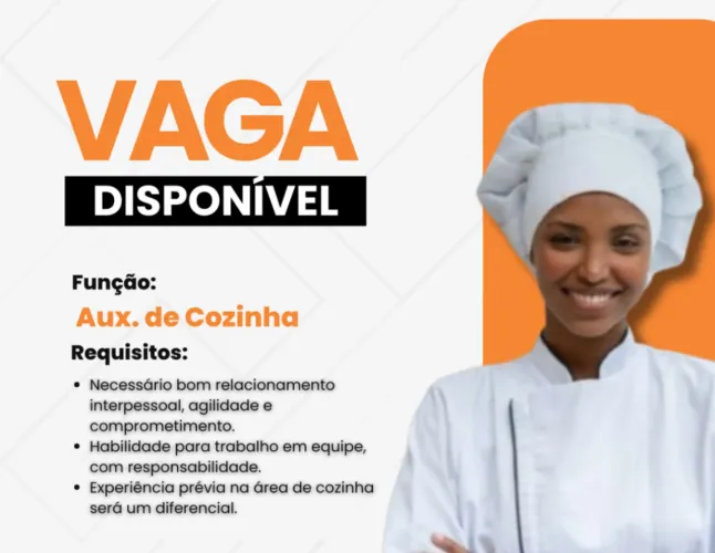 Vaga auxiliar do cozinha