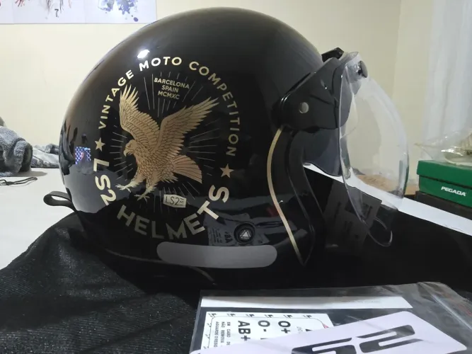 Capacete Aberto LS2 Spitfire Of599 Flier Cor Preto Dourado Tamanho 58