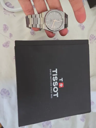 Relógio tissot titanium prx powermatic 80 cinza