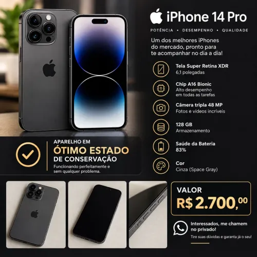 Vendo Iphone 14 PRO em excelente estado.
