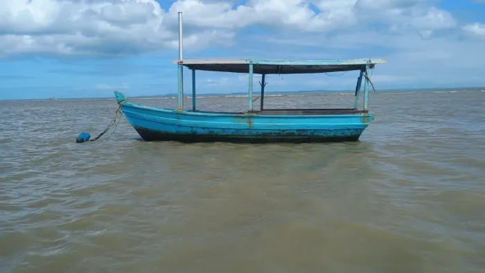 Vendo ou troco barco madeira fibrada , medindo 5,60 de comprimento e 1,80 de boca